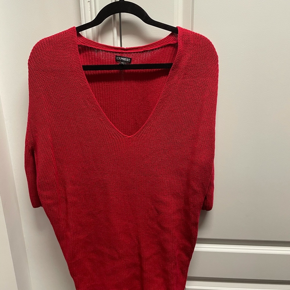 Red sweater tunic